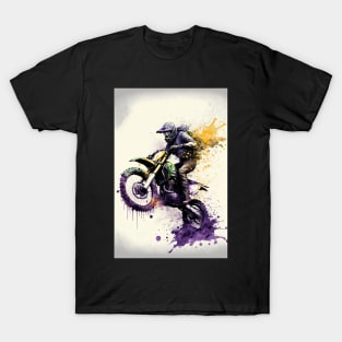 Dirt Bike Paint Splash Style T-Shirt